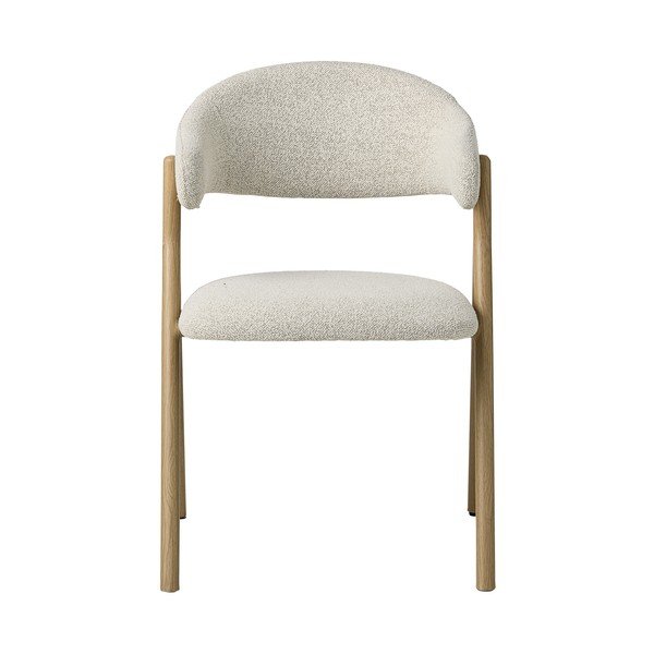 Kremno bel/v naravni barvi oblazinjen jedilni stol z nasloni za roke Frances – Unique Furniture-image-3