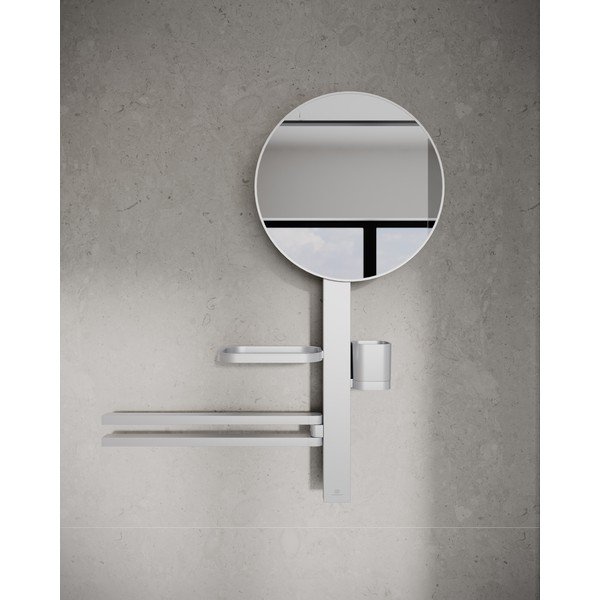 Stensko ogledalo s polico/z obešalnikom ø 33 cm ALU+ – Ideal Standard-image-1