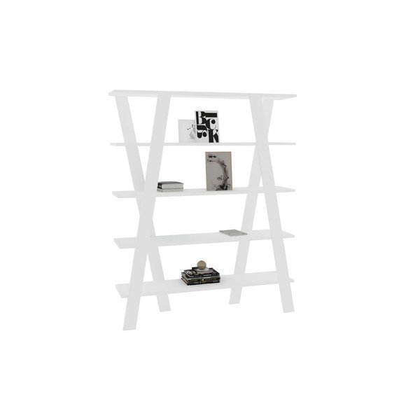 Bela knjižna polica 120x150 cm Conde - Kalune Design-image-2