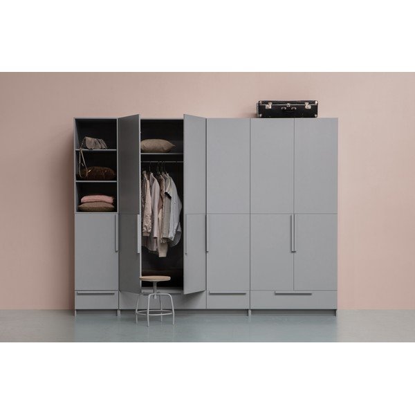 Siva modularna garderobna omara iz masivnega bora 95x215 cm Pure – WOOOD-image-1
