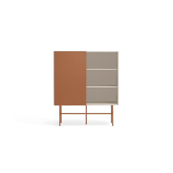 Opečnato oranžna/bež visoka komoda z drsnimi vrati 120x140 cm Nube – Teulat-image-2