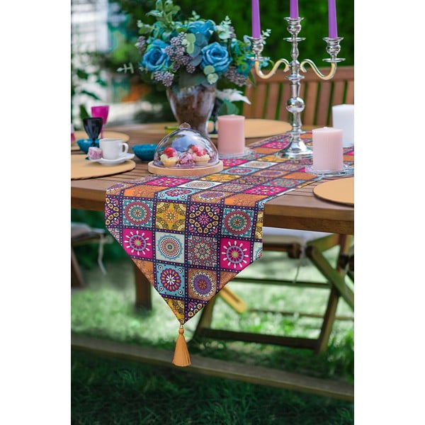 Namizni tekač 45x140 cm Mandala Tiles – Minimalist Cushion Covers-image-2