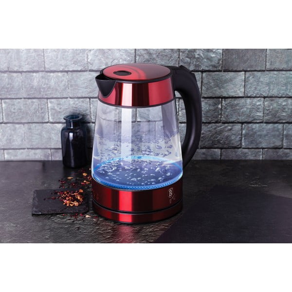 Rdeč grelnik vode 1,7 l Burgundy Metallic Line - BerlingerHaus-image-1