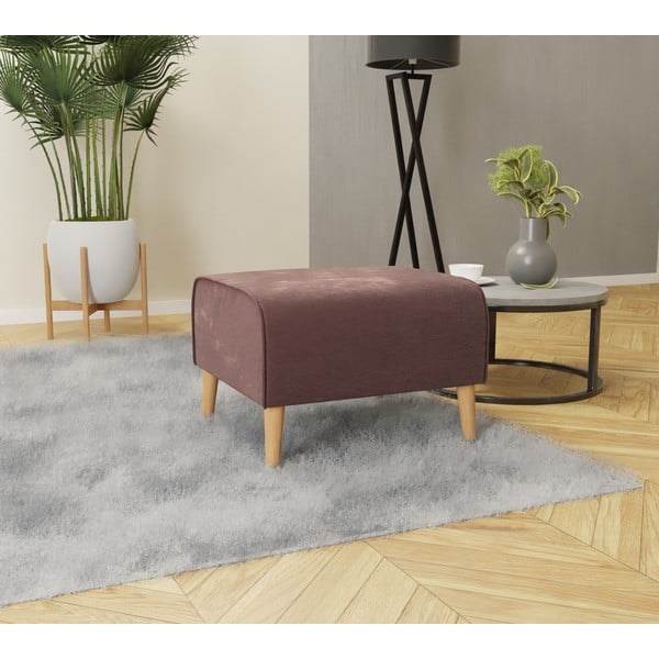 Rožnat žameten tabure Carole – Ropez-image-2