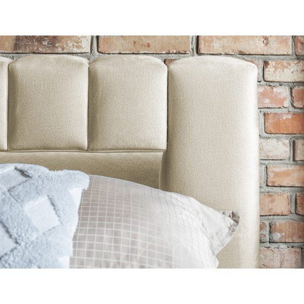 Bež oblazinjena zakonska postelja s prostorom za shranjevanje in z letvenim dnom 140x200 cm Lamica – ELTAP-image-4