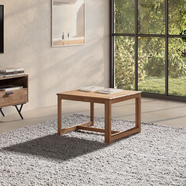 Klubska mizica iz masivnega hrasta v naravni barvi 60x70 cm Unai – MOME-image-1