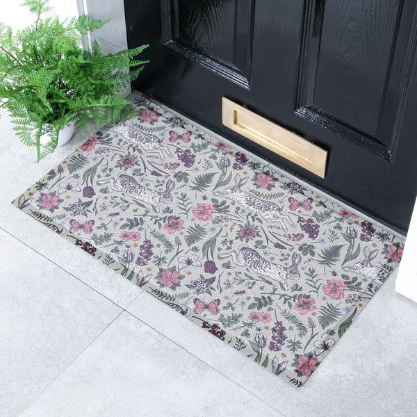 Predpražnik iz PVC-ja 40x70 cm Hare Wildflowers – Artsy Doormats-image-1