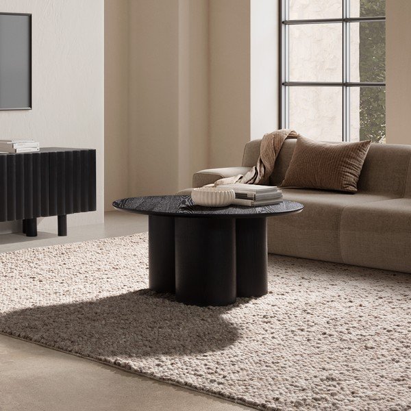 Črna okrogla klubska mizica ø 80 cm Lua – MOME-image-2