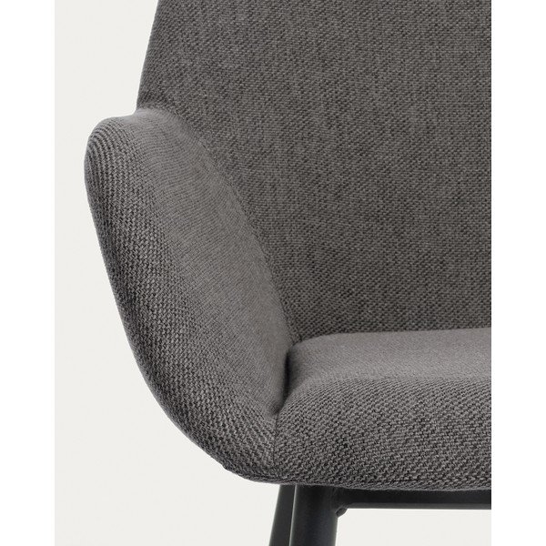 Antracitno siv oblazinjen jedilni stol Konna – Kave Home-image-4