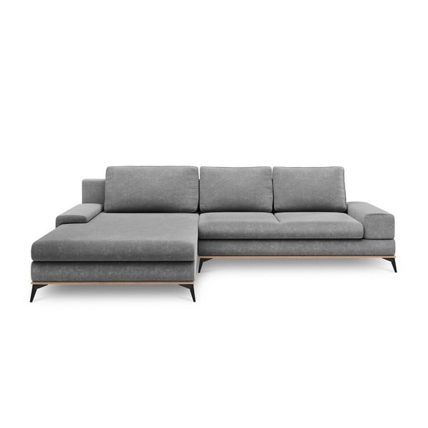 Siva raztegljiva sedežna garnitura Windsor & Co Sofas Planet, levi kot