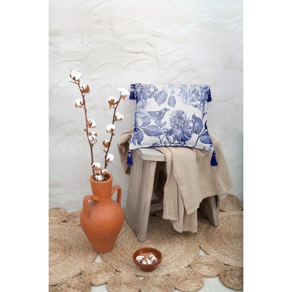 Okrasna blazina Couture Linen Borlas Blue Birds, 45 x 45 cm-image-1