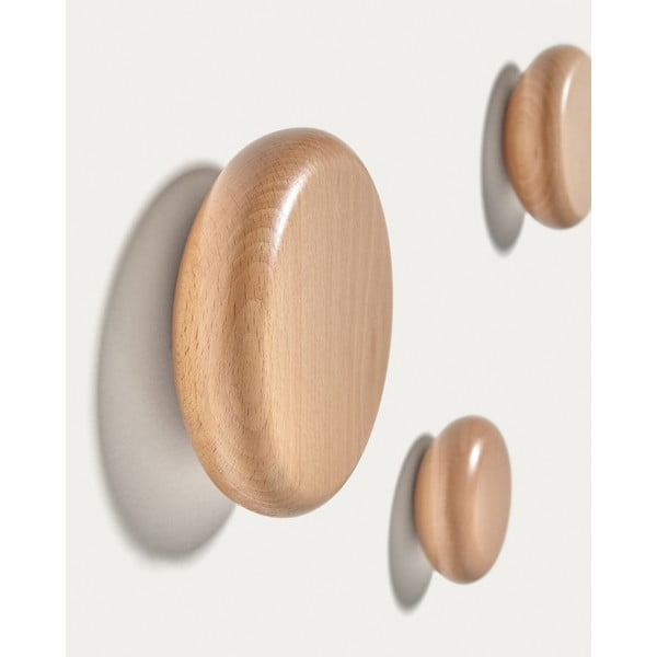 Leseni stenski obešalniki v kompletu 3 ks v naravni barvi Nadue – Kave Home-image-1