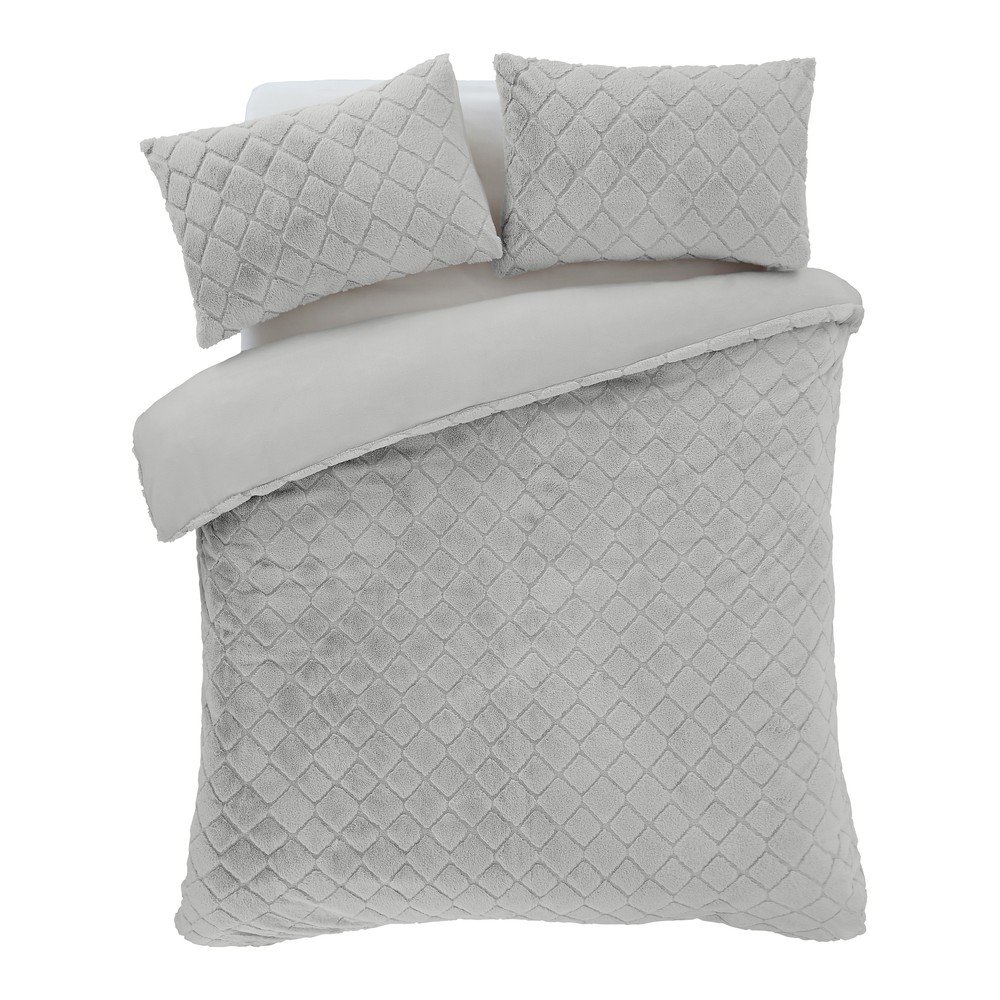 Siva enojna posteljnina iz mikropliša Cosy Diamond