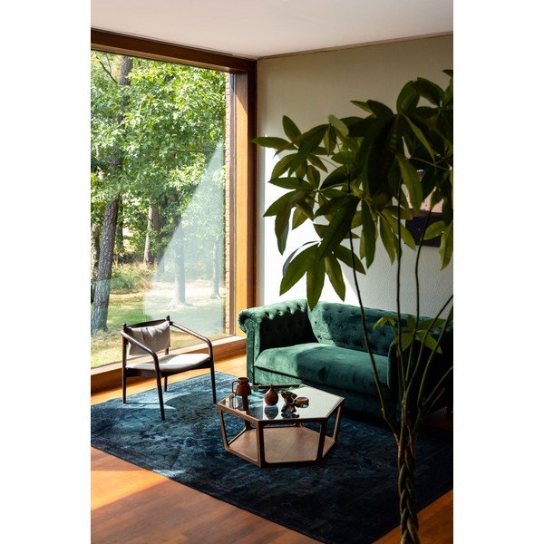 Klubska mizica s stekleno mizno ploščo v temni naravni barvi 80x92,5 cm Sita – Dutchbone-image-3