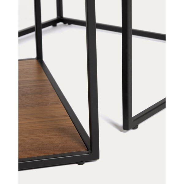 Rjave mizice z mizno ploščo v orehovem dekorju v kompletu 2 ks 50x100 cm Yoana – Kave Home-image-3