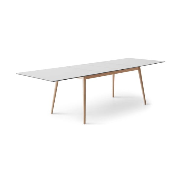 Bela/naravna raztegljiva jedilna miza z belo mizno ploščo 100x210 cm Meza – Hammel Furniture-image-1