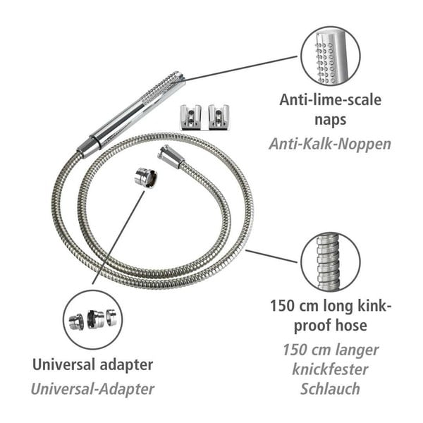 Cev za prho za umivalnik z dvojnim stenskim nosilcem Wenko-image-4