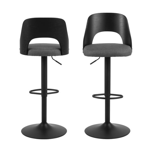 Temno sivi barski stoli v kompletu z nastavljivo višino 2 ks (višina sedeža 84 cm) Lucy – Actona-image-3