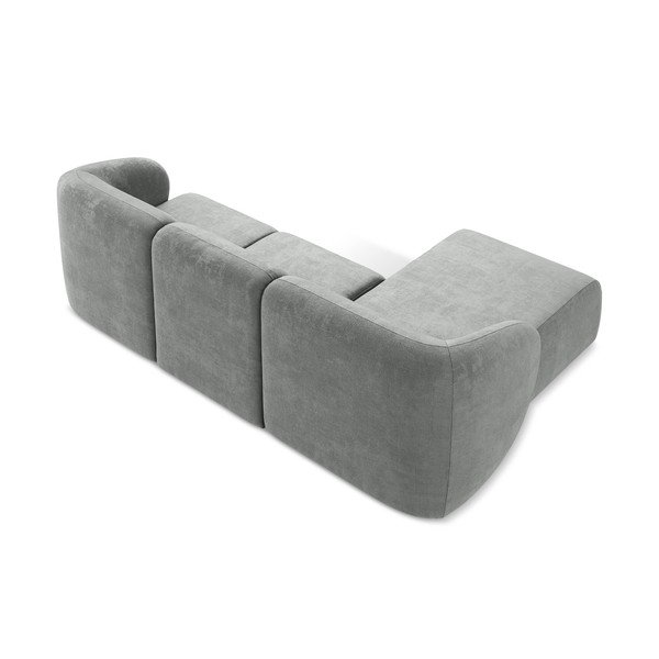 Siva kotna sedežna garnitura iz šenilje (levi kot/z ležalnikom) Lani – Makamii-image-3