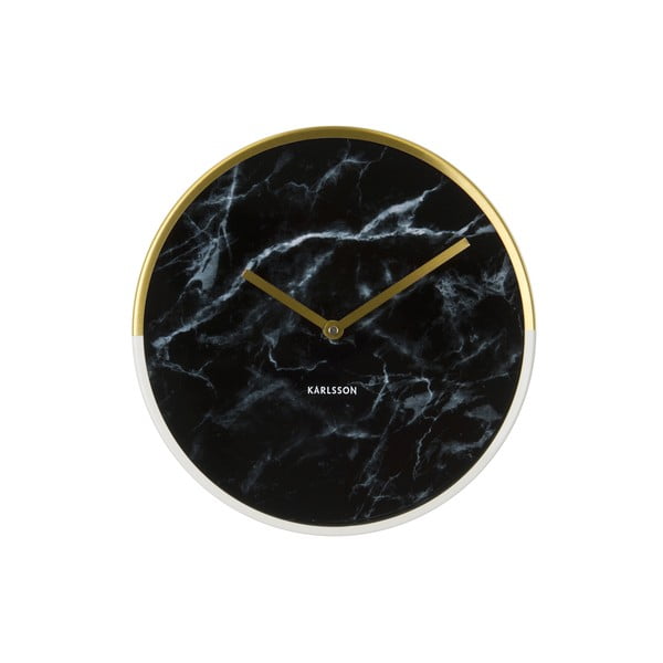 Karlsson Marble Delight marmorna stenska ura z zlatimi kazalci
