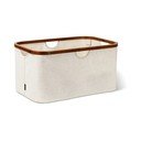 Kremno bel tekstilni zložljiv koš za perilo Bamboo/Linen – Bigso