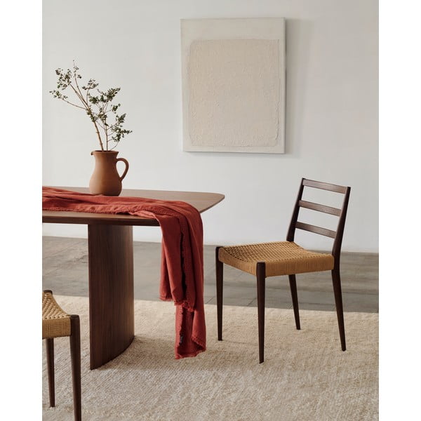 Jedilni stoli iz masivnega hrasta v rjavi in naravni barvi v kompletu 2 ks Analy – Kave Home-image-1