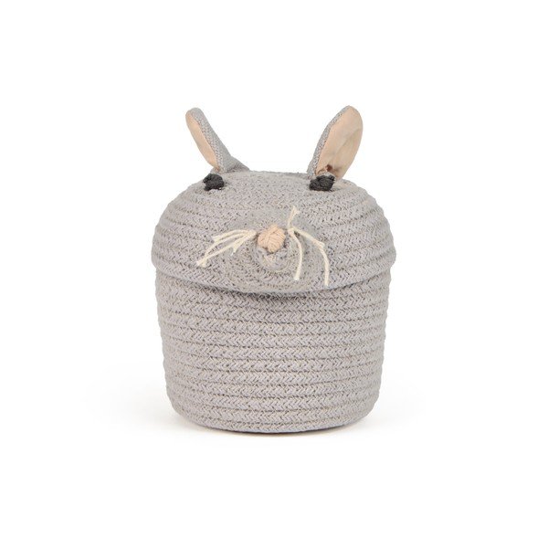 Siva tekstilna otroška škatla za shranjevanje ø 15x15 cm Mini Renata the Rat – Lorena Canals