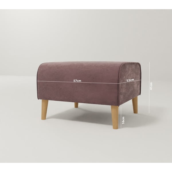 Rožnat žameten tabure Carole – Ropez-image-3