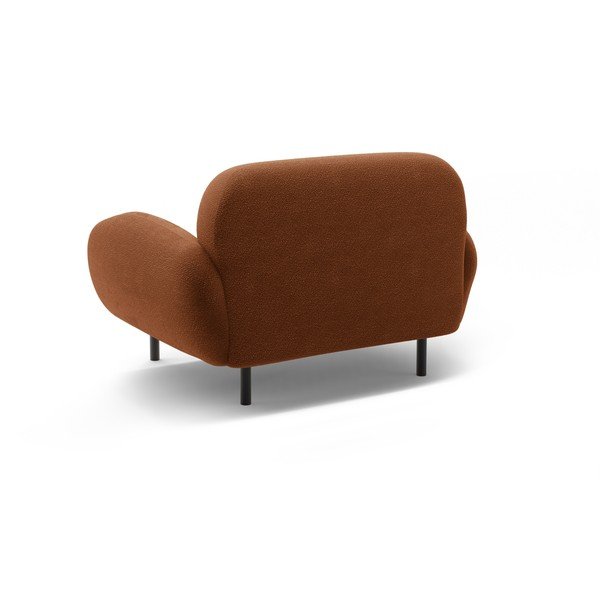 Fotelj iz tkanine bouclé v barvi terakote Poppy – Micadoni -image-2