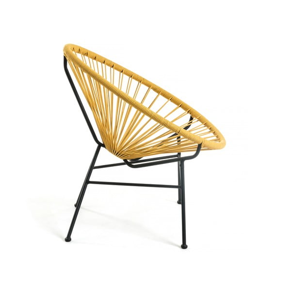 Gorčično rumen vrtni fotelj z jekleno konstrukcijo Kave Home Samantha-image-2