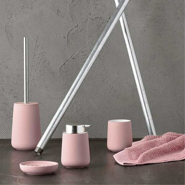 Rožnat porcelanast lonček za zobne ščetke Zone Nova-image-2