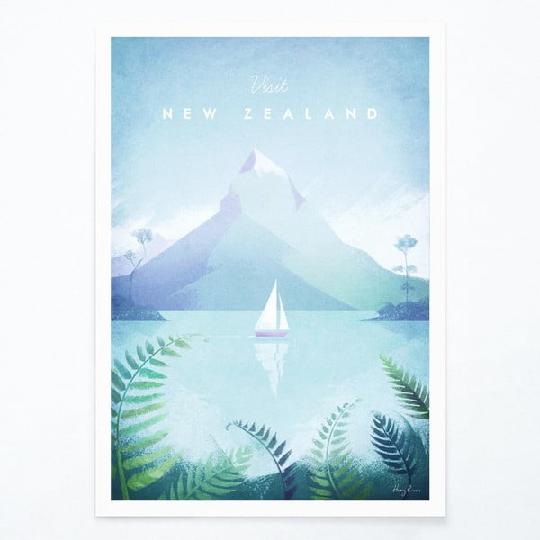 Plakat Travelposter New Zealand, 50 x 70 cm
