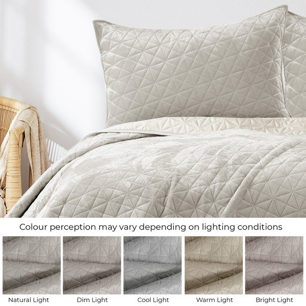 Sivo-bež prešito pregrinjalo 170x210 cm Laila – Restilo-image-4