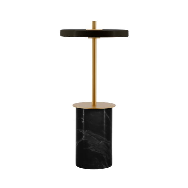 Črna marmorna LED zatemnitvena namizna svetilka s kovinskim senčnikom (višina 25,5 cm) Asteria Move Mini – UMAGE-image-3