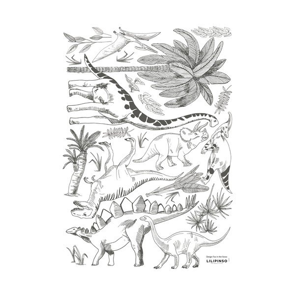 Nalepke 30x42 cm Dinosaurs & Plants – Lilipinso