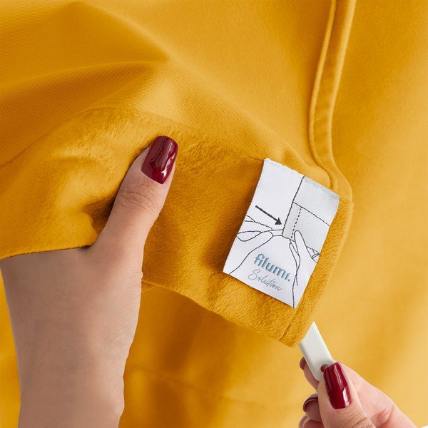 Gorčično rumena žametna zavesa za delno zatemnitev 200x250 cm Velto – Filumi-image-2