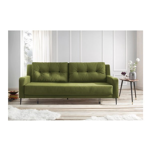 Zeleni raztegljivi kavč Bobochic Paris Bergen