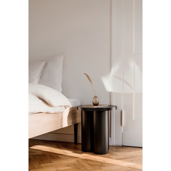 Črna zakonska postelja iz iverne plošče brez vzglavja z letvenim dnom 160x200 cm Streiko – noo.ma-image-4