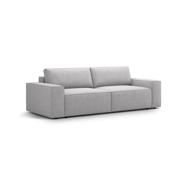 Svetlo siva raztegljiva sedežna garnitura iz tkanine bouclé 247 cm Jodie – Micadoni Home-image-2