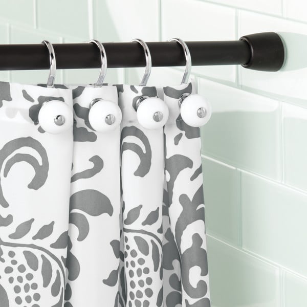 Črn nastavljiv drog za tuš zavese iDesign Cameo, dolžina 66 - 107 cm-image-2