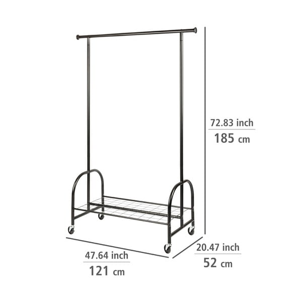 Črno kovinsko stojalo za oblačila Wenko Profi-image-4