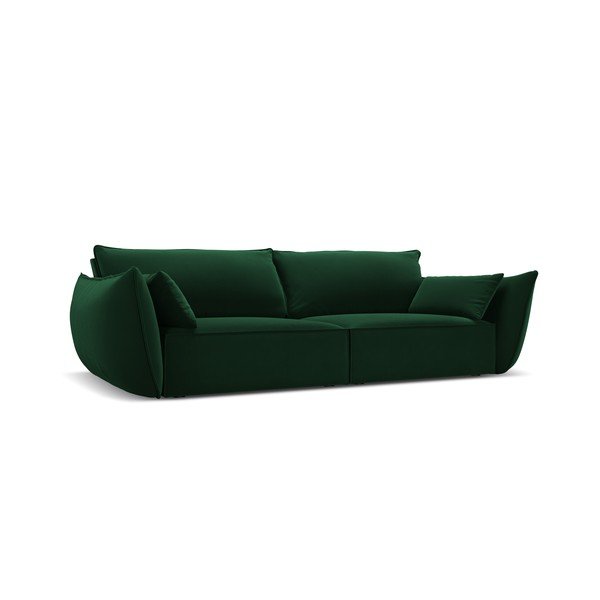 Temno zelena žametna sedežna garnitura 208 cm Vanda – Mazzini Sofas-image-2