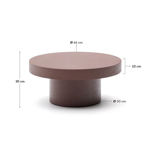 Betonska okrogla vrtna klubska mizica ø 66 cm Aiguablava – Kave Home-image-4
