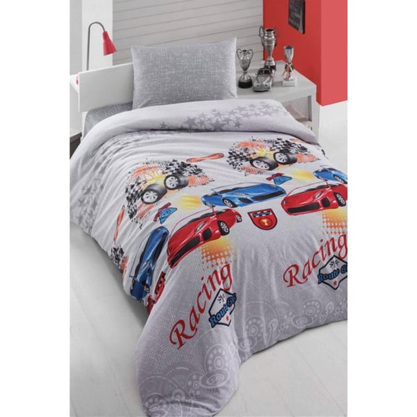 Siva podaljšana posteljnina z rjuho Car - Mila Home