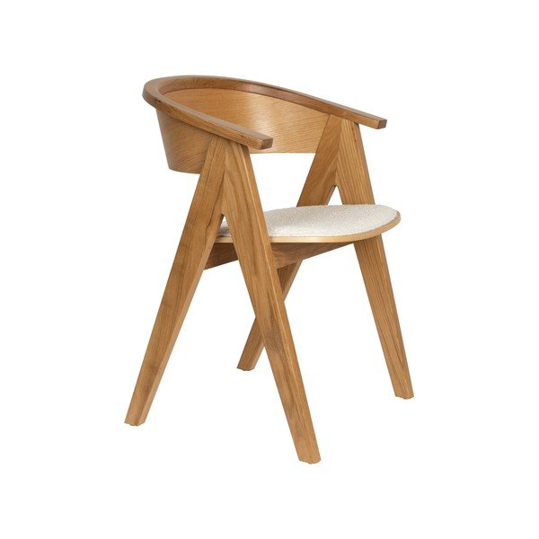 Oblazinjen jedilni stol z nasloni za roke v naravni barvi NDSM – Zuiver