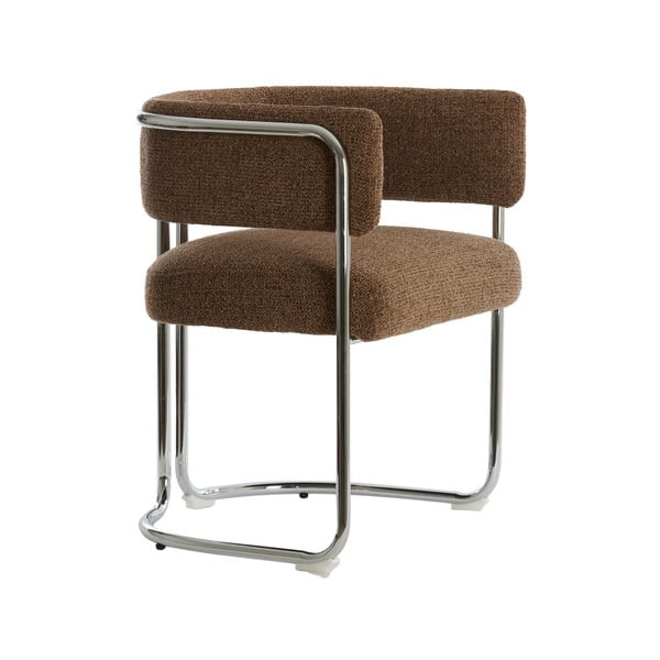 Rjav kovinski jedilni stol z nasloni za roke Adante – Light & Living