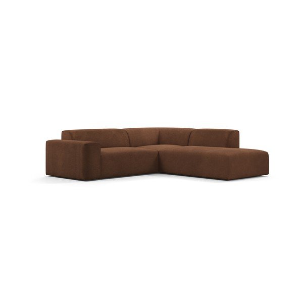 Rjava sedežna garnitura Marie Claire Home Karen, 260 cm, desni kot-image-2