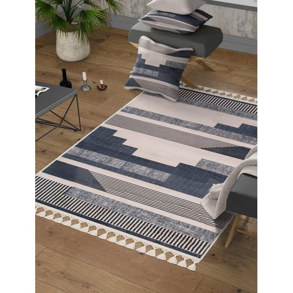 Sivo-bež pralna preproga 160x100 cm - Vitaus-image-1