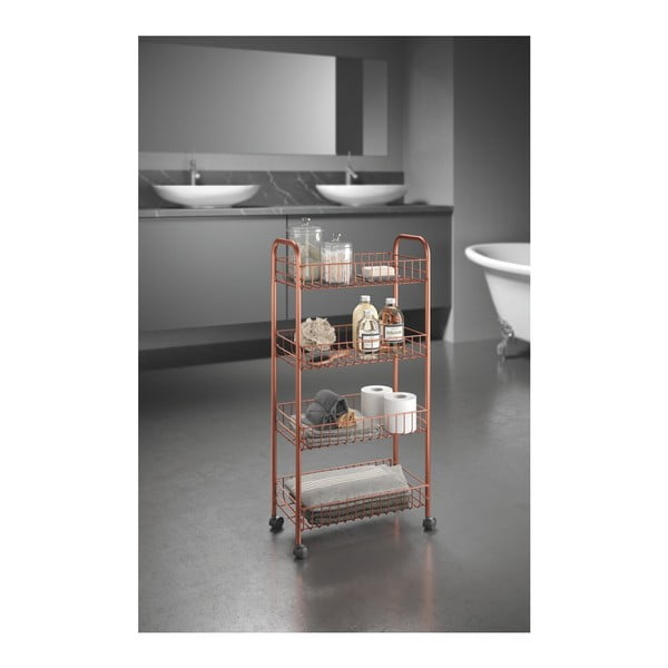 Kovinska mobilna polica v bakreni barvi 41x84 cm Ascona - Metaltex-image-1