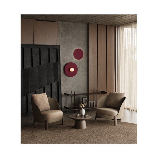 Bordo rdeča kovinska stenska svetilka ø 50 cm AKE – Thoro-image-1